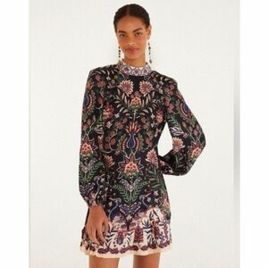 Farm Rio Black Marvelous Garden Lenzing™ Ecovero™ Mini Dress Size XS